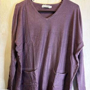 Men's Purple V-Neck Sweater